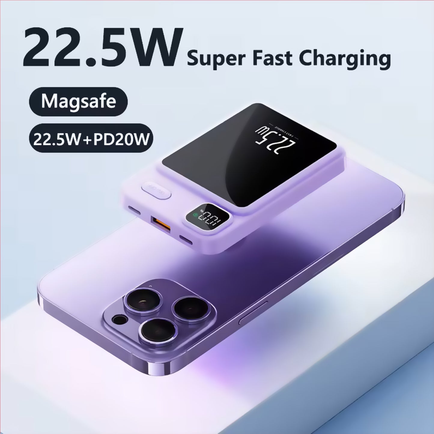 Magnetic Wireless Power Bank 20000mAh 22.5W Fast Charging for iPhone 12 13 14 15 16 Pro Max Xiaomi