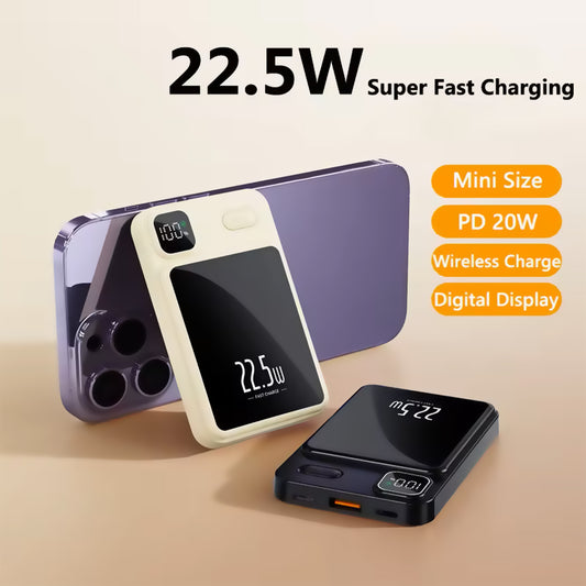 Magnetic Wireless Power Bank 20000mAh 22.5W Fast Charging for iPhone 12 13 14 15 16 Pro Max Xiaomi
