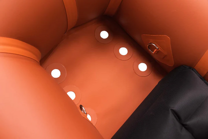 Self-Bailing Ultralight Packraft for River Adventures